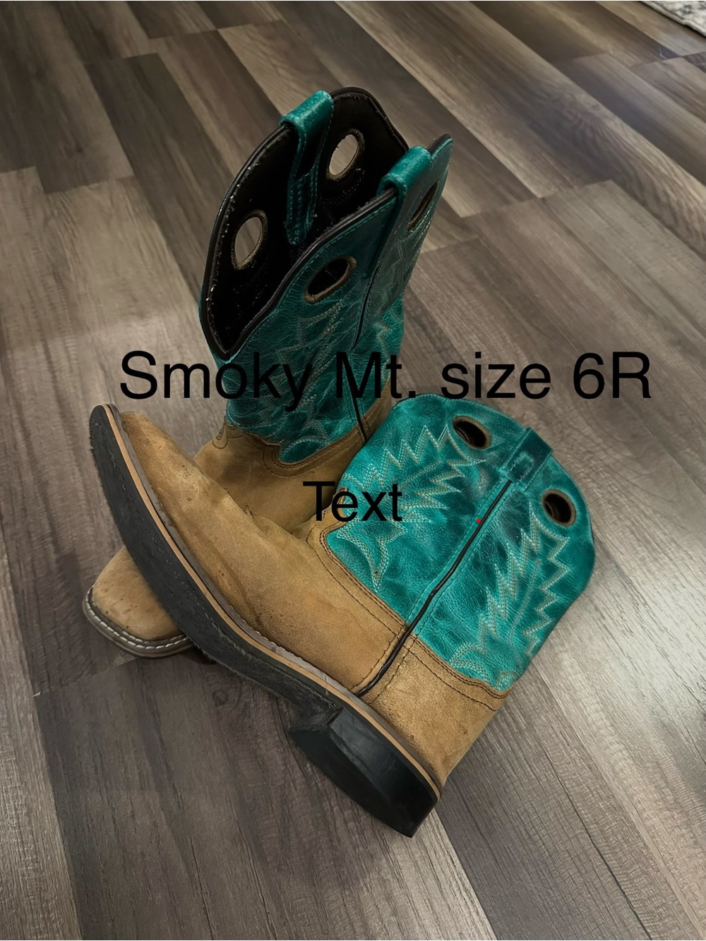 Smoky Mountain Teal and Tan Pull-On Western Boots